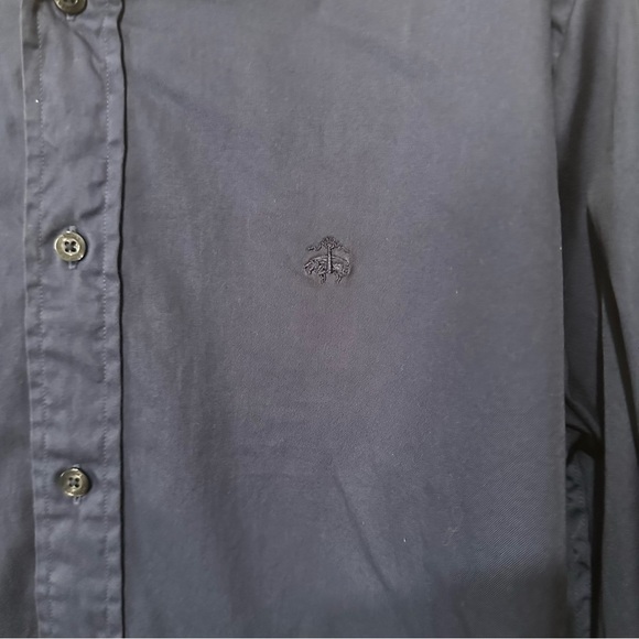 Brooks Brothers Regent Men’s Button Up Shirt M Medium Long Sleeve Blue Logo - Picture 3 of 7